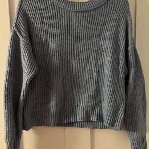 American Eagle Outfitters Ribbed Crewneck Sweater - light Blue
